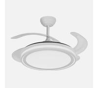 Ventilador retráctil DC Bandido 59w Blanco 4 aspas 107d 5900lm 3500-4000-6500k Remoto+Regulación de intensidad+memori temporizador