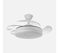 Ventilador Retractil Dc Dani 59w 6980lm Blanco 4aspas