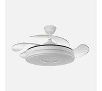 Ventilador Retractil Dc Dani 59w 6980lm Blanco 4aspas