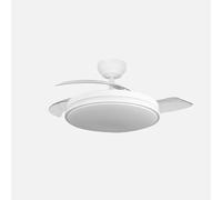 Ventilador retráctil DC Relámpago 60w Blanco 3 aspas 107d 6980 Lm 36x48/107cm 3colores remoto+memori temporizador+regulación de intensidad