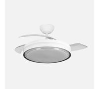 Ventilador retráctil DC Siux 60w Blanco 3 aspas 107d 6980lm 36x48/107cm 3colores remoto+memori temporizador+regulación de intensidad