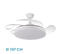 Fabrilamp Ventilador DC Tridente 59W Blanco 4 aspas Mando, temporizador, memoria 3000/4000/6000K