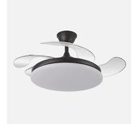 Ventilador retráctil DC Tridente 59w Negro 4aspas 107d 6980lm Regulación deintensidad Remoto+temporizador+memoria 3000-4000-6000k