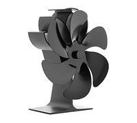 Ventilador silencioso y eficiente para estufa de leña, color negro, bronce y plata, Sf506g con termómetro para leña para quemar