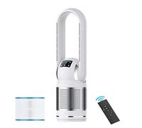 Ventilador sin aspas de 2000 W, ventilador de torre portátil sin aspas con control remoto, ventilador purificador de aire con filtro HEPA, ventilador de columna oscilante con velocidad conti