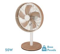 Ventilador sobremesa alcañiz blanco/haya 3vel.45w 5 aspas oscilante y