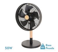 Ventilador sobremesa falcon negro/haya 3vel.45w 5 asp. oscilante y rot