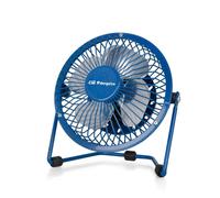 Ventilador sobremesa Orbegozo PW 1026 8W USB azul 10cm metal