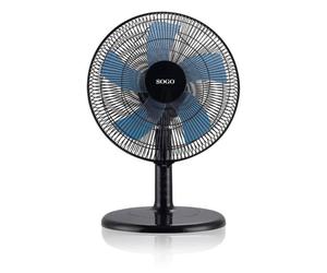 Ventilador Sogo 45W Oscilante 30cm 3 Velocidades Bajo Ruido Base Estable Negro/Azul