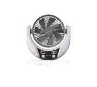 Ventilador solar con carga USB de 6 pulgadas, juego de luces, ventilador de viento grande