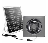 Ventilador solar de pared de 12 V, extractor eficiente con válvula de retención de motor de cobre puro e impulsor reforzado, panel solar ABS resistente al fuego, gris, varios tamaños para el hogar