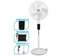 Ventilador Solar de Pie 4 Velocidades 12000mAh con Control Remoto y Luz LED (Ø40cm) - MUVIP