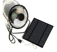 Ventilador solar portátil USB con panel de 5 W, ventilador de escape impermeable de 4 pulgadas para caravana, camping, invernadero, casa de mascotas, perro, oficina