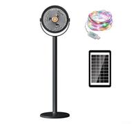 Ventilador solar recargable de pedestal de 4000 mAh para batería recargable | Doble carga solar y USB, 5 velocidades de viento, diseño portátil, ideal para viajes al aire libre, ahorro de energía
