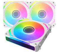 Ventilador suplementario 3x120mm ARGB Blanco 800-2000RPM con Hub y cable modular