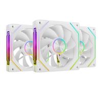 Mars Gaming MF-LINKFINITYKIT2R, Kit 3x Ventiladores Modulares PWM 120mm con Aspas Invertidas, Iluminación ARGB Infinity Mirror, Sistema Modular LINKFINITY Magnético, Configuración Flexible 2+1, Blanco