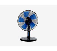 Taurus Boreal 12 Elegance- Ventilador de mesa portátil, ventilador sobremesa Negro/azul, Sistema oscilación/inclinación, 5 aspas, Diámetro 30cm, 45W, Base redonda antideslizante, 3 velocidades