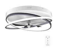 Cecotec Ventilador de Techo Con Luz De Diseño EnergySilence LampAero 600 FlowLight. Motor DC, 20W, Luz LED, 5 aspas de 17 pulgadas, control remoto, 3 velocidades, temporizador y modo winter/summer