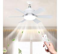 Ventilador Techo con Luz y Mando a Distancia, Lampara Ventilador Techo con Ventiladores Silencioso, E27