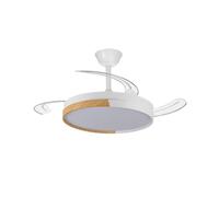 Ventilador LED aspas retráctiles Ecoro Blanco 45W 4400Lm CCT