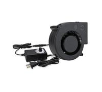 Ventilador turbo de 97 mm, conector hembra de 12 V CC, 97 x 94 x 33 mm, ventilador centrífugo con adaptador de corriente CA de 100 V/220 V, velocidad ajustable, color fijo.(Fan with USA Plug)