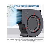Ventilador Turbo de 97 mm, Conector Hembra de 12 V CC, Ventilador CentríFugo de RefrigeracióN, Adaptador de Corriente CA 220 V, Velocidad Ajustable,