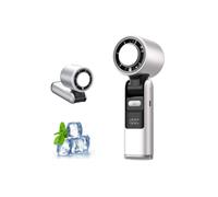 Ventilador turbo plegable portátil, mini ventilador de alta velocidad ajustable de 100 velocidades con pantalla LED para viajes, oficina, ca