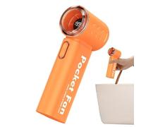 Ventilador turbo portátil de mano, mini ventilador de mano personal, pantalla digital recargable, enfriador de 5 velocidades para clima cálido, verano, picnic, escuela, viajes, playa, dormitorio