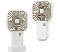 Ventilador turbo portátil de mano para mini ventilador eléctrico con pantalla LED, fuerte flujo de aire para conciertos, camping, color rosa (blanco)