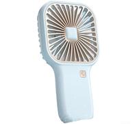 Ventilador turbo portátil de mano para mini ventilador eléctrico con pantalla LED, fuerte flujo de aire para conciertos, camping, color rosa (azul)