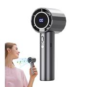 Ventilador turbo portátil - Ventilador de mano pequeño recargable | Pantalla digital 100 modos de viento para camping, viajes, picnic, con poderes avanzados del motor para proporcionar calor