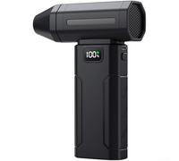 Ventilador turbo, potente soplador de conductos de mano con turbina de alta velocidad de 100000 rpm, batería de 6000 mAh, velocidades más modo turbo, luz LED para eliminación de polvo y refrigeración