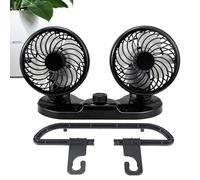 Ventilador USB de doble cabeza, ventilador de coche de doble refrigeración - Aire acondicionado portátil para coche silenciado,Aire acondicionado y aire acondicionado portátiles, ventilador de viaje
