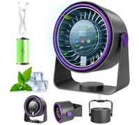 Ventilador USB,Mini Ventilador Portatil Silencioso Ventilador de Mesa Potente 3 en 1 Bateria Recargable 5 Velocidades Ventiladors Pequeño Sobremesa 360° Ajustable para Casa,Oficina,Exteriores,Camping