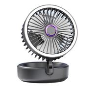 Ventilador USB portátil y silencioso para uso doméstico y de viaje, con ajustes ajustables y diseño compacto Ytp405 (gris, 13 x 12,5 x 9 cm)