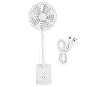 Ventilador USB recargable con luz LED, motor eficiente, batería externa universal, adorno decorativo, mini ventilador para refrigeración, comodidad