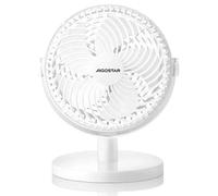 Ventilador - ventilador de mesa portátil de 6 pulgadas, 5 aspas, 2 velocidades, sin batería, color blanco, ideal para uso en espacios pequeños.