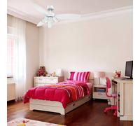 Ventilador Westinghouse con luz Jet Plus, de 3 luces, blanco/madera