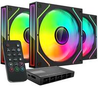 Pack 3 Ventiladores Mars Gaming MF-3DPROKIT/ 12cm + HUB + Mando a Distancia/ ARGB