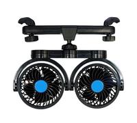 Ventiladores de asiento de coche - Ventilador eléctrico de 12 V 24 V | Ventilador portátil de doble cabezal con velocidad ajustable, accesorio de circulación de aire silencioso para vehículos de