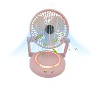 Ventiladores De Escritorio Silenciosos Compactos | Ventilador Portátil Refrigerante Compacto Silencioso - Ventilador Oscilante con LED Alimentado por Batería Ideal para Dormitorio Camping