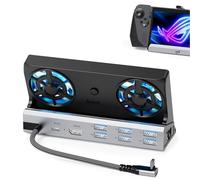 Ventiladores de refrigeración duales 12 en 1 estación de Acoplamiento de Cubierta de Vapor con HDMI 2.0, 6 Puertos USB, 1000 Mbps, USB-C 100 W PD, Adaptador de 40 Gbps para Steam Deck/Rog