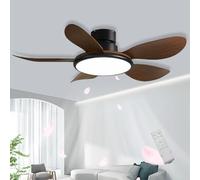 Ventiladores de techo con luces y control remoto, ventilador silencioso con luz regulable para dormitorio y sala de estar, diseño largo y único, motores de CC reversibles, empotrables, con control re