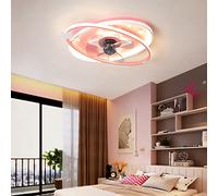 通用 Ventiladores de Techo con Luz Infantil Silencioso Estrella Lámpara Ventilador Techo con Motor dc Reversible Modo Verano Invierno 3000K-6000K Plafon Led Ventilador para Niños Niñas Dormitorio, Rosa