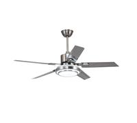 Ventiladores de Techo de Acero Inoxidable con Luces Gran Potencia de Viento Ventilador de Techo Luz Silenciosa Frecuencia Conversión de Sala de Estar Hogar Smart Fan Chandelier