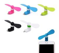 Ventiladores De Teléfono Mini Portátil USB,Mini Ventilador de Teléfono Portátil,Ventilador USB,Ventiladores Portable Del Cellulare Móvil,para i-Phone Cellulare,5 Piezas (Negro+Blanco+Ros Azul+Verde)