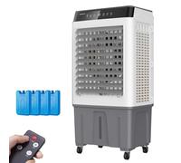 Ventiladores portátiles, enfriadores de Aire evaporativos con depósito de Agua de 60 litros, 4 Ruedas universales y 3 velocidades de Viento para Uso Interior y Exterior.