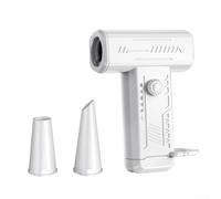 Ventiladores turbo, alta velocidad de 130,000 RPM para mini ventilador turbo con luz LED y para boquillas versátiles, plumero de aire portátil (blanco)