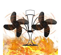 ventiladorpara chimenea de estufa de leña: ventiladorde estufa accionado por calor de 5 aspas, circulación de aire silenciosa no eléctrica, mini ventiladorde aleación de aluminio | Característica d