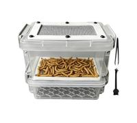 Ventilated Habitat, Silkworm Rearing Container, 12.8 Inches Poop Filter System with Cleaning Tools, Multi Layer Box for Mealworm Culture, Breeding Case for Sugar Glider Chicken Reptile Care